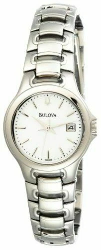 Bulova 96M000 Ladies White Pearlized Stainless Steel Bracelet Watch