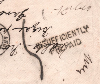 GB QV Penny Red Cover *INSUFFICIENTLY PREPAID* France Bizac London 1873 XD43 - Image 1 of 4