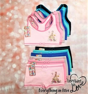 3 6 Sets Girl Kid's Seamless Racerback Training Bra and Boy short Boxer panties - Picture 1 of 12