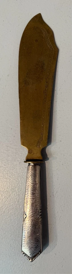 vintage "800" stamped handle serving knife/fish knife, decorated blade - Image 1 of 3