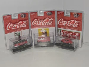 2018 M2 MACHINES COCA-COLA 1962 VW MICROBUS DELUXE 1963 Beetle 1950 Double Cab - Picture 1 of 5