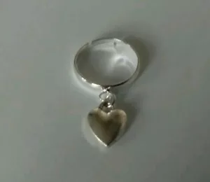 Silver Coloured Adjustable Ring With Dangle UK SELLER! - Picture 1 of 2