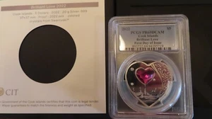 2022 Cook Islands 5 $ Brilliant Love Herzform 20g Silber SWAROVSKI - PCGS PR69 - Bild 1 von 10