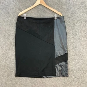 NEW Rockmans Skirt Womens 14 Black Straight & Pencil Zip Knee Length 7514 - Picture 1 of 10