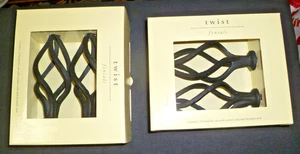 2 Boxes) Pier 1 Black Wrought Iron Twist Finials (for 2 windows-total 4 finials - Picture 1 of 6
