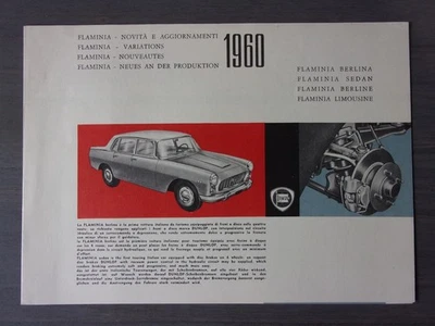 Folleto de ventas de texto LANCIA FLAMINIA orig 1960 It/Fr/Ger/Eng - Cupé deportivo Zagato Foto 1 de 3