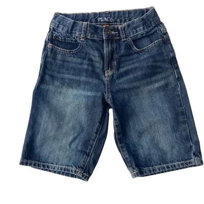 Children's Place Boys Size 8 Blue Denim Bermuda Shorts Casual - Image 1 of 4