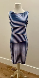 Vestido J McLaughlin Nicola Antibe Azul Rayas Talla S - Imagen 1 de 7