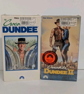 VTG Crocodile Dundee And Crocodile Dundee II VHS Factory Sealed VHS Lot Of 2 Foto 1 de 4
