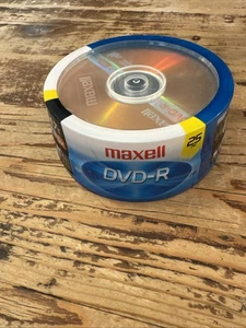 Maxell DVD-R 4.7 25 Pack 120 Minute Spindle Sealed NIP - Afbeelding 1 van 4