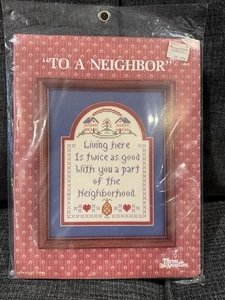 Nuevo En Paquete Vintage Tres Agujas “A Un Vecino” Alfombra Corte Ornamentado Incluida - Imagen 1 de 3