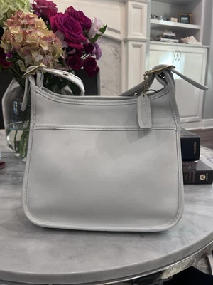 9966 Vintage Coach Crossbody In White With Brass Hardware - Image 1 of 4