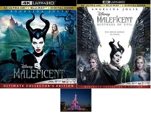 Maleficent 1 One & 2 Two Mistress of Evil 2 4K Ultra HD + Blu Ray Set - Picture 1 of 4