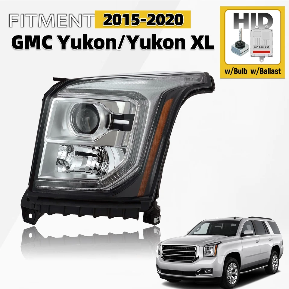 [FULL HID] Para GMC Yukon 2015-2020 Faro Proyector Lado del Conductor LED DRL LH Foto 1 de 4