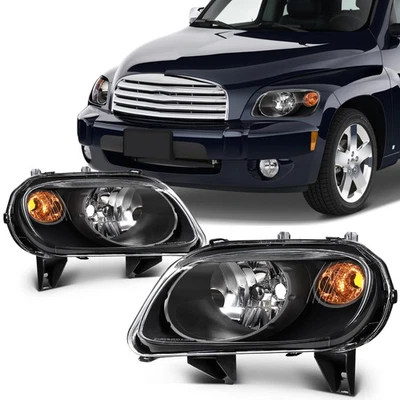 Par de montaje de faros reflectores carcasa negra para Chevy HHR 2006-2011 Foto 1 de 4