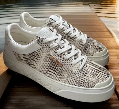 Tênis TORY BURCH JOANINHA ESTAMPADO COURO DE COBRA MARFIM FUMAÇA TAMANHO EUA 10 NOVO NA CAIXA *RARO* - Imagem 1 de 4