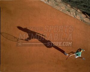 Monica Seles aerial view clay court shadow 8x10 11x14 16x20 photo 678
