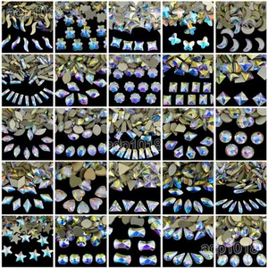 Top Czech AB Crystal Multi-Shape Flatback Rhinestone Nail Art Decoration - Picture 1 of 102