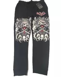 Rebel Vengeance Men's Jogger Fleece Sweatpants Skull Print Black NWT - Size XL - Picture 1 of 11