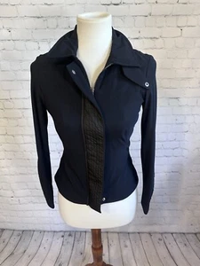 PINKO TAG Womens Size 4 Navy Blue Zip Up Bomber Jacket Blazer Made in Italy - Picture 1 of 4
