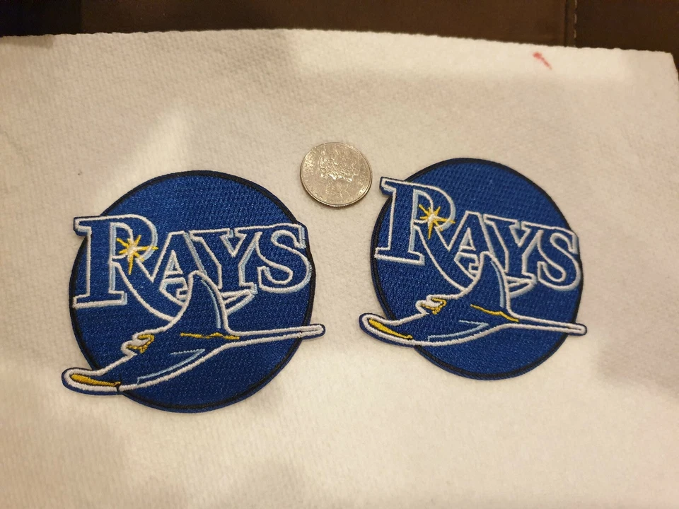 (2)TAMPA BAY RAYS EMBROIDERED IRON ON PATCHES 3"X3" - Image 1 of 1