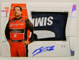 B.J. MCLEOD RC #3 /5 AUTO RELIC RPA NASCAR PANINI NATIONAL TREASURES 2022 - Picture 1 of 2