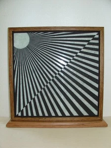 Handmade Art Sandblast SUNBURST Scene Lighted Display    Gift   Marble - Picture 1 of 12