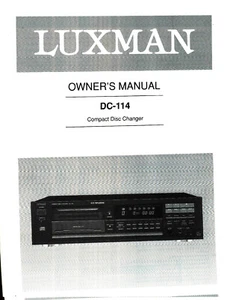 Luxman Owners Manual cd player DC-114, original - Bild 1 von 1