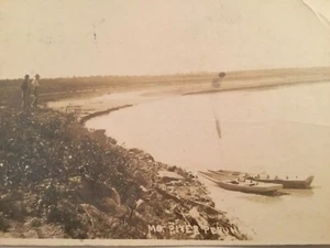 old postcard RPPC, RAILROAD TRACKS, MISSOURI RIVER, PERU NEBRASKA, NE 1912 - Picture 1 of 3
