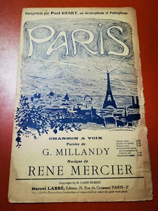 PARTITION MUSICALE - Chanson a Voix PARIS Musique de René Mercier par P. GESKY - Imagen 1 de 3