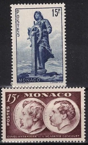 TIMBRE MONACO ANNEE 1951 N° 351 & 352 NEUFS ** GOMME SANS CHARNIERE - Picture 1 of 2