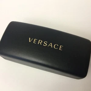 VERSACE NEGRO CLAMSHELL GAFAS DE SOL ESTUCHE LETRAS DORADAS NUEVO SIN ETIQUETAS - Imagen 1 de 8