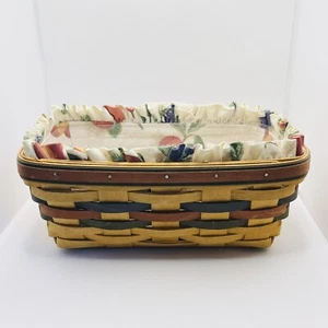 Longaberger 1998 Bakers Bounty Basket With Fruit Medley Liner Protector Fall - Picture 1 of 9