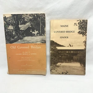 Vintage Maine Covered Bridge Finder & Old Covered Bridges Books Lot - Picture 1 of 3