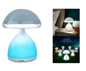 LAMPADA NOTTURNA LED FORMA DI FUNGO DA COMODINO TAVOLO 7 COLORI RICARICABILE USB - Foto 1 di 3