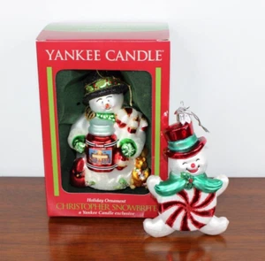 Glass Snowman Christmas Tree Ornaments Yankee Candle & Kurt Adler - Picture 1 of 12