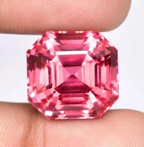 AAA Peach To Light Pink Flawless 9.60 Ct Natural Sapphire Asscher Cut Gemstone - Picture 1 of 4