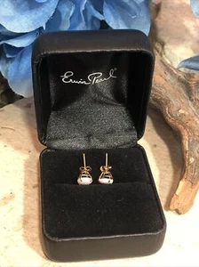 14.   10K Yellow Gold Lab Created White Opal Prong Set Stud Earrings 6mm, 0.3g - Picture 1 of 20