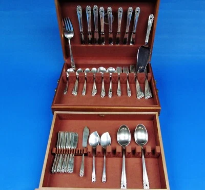 Набор столовых приборов Spring Glory от International из чистого серебра, 58 штук. - Изображение 1 из 4