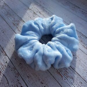 Minky plush blue Scrunchie Hair Tie Elastic Velvet Scrunchies Homemade Scrunchy