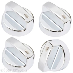 FLAVEL MILANO Genuine Oven Cooker Temperature Control Switch Knobs Silver x 4 - Picture 1 of 3