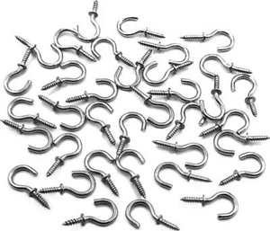 50 Pcs (304) Stainless Steel Screw Ceiling Hooks 5/8 Inch Small Cup Hook Light - Picture 1 of 6