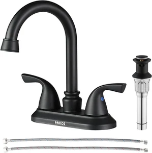2-Handle Bathroom Faucet with Metal Drain Assembly & Supply Lines NSF Cupc Certi - Picture 1 of 12