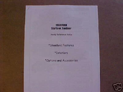 1960 福特 Starliner/Sunliner 指南,60 Fairlane Galaxie 方便参考指南 — 第 1/1 张图片