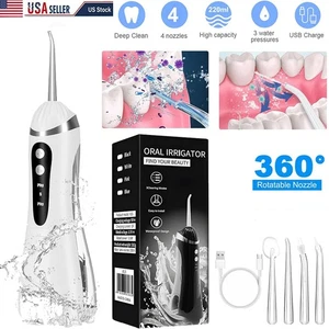 Nuevo irrigador oral con hilo dental 300 ml limpiador dental 3 ajustes de presión 4 puntas - Imagen 1 de 10