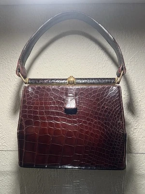 Vintage Lucille De Paris Saks 5th Avenue Brown Alligator Purse Handbag - Image 1 of 4