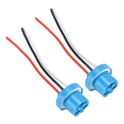 丨Pair 9007 Female Socket Harness Headlight Fog Light For 9004 HB1 HB5 Bulbs - Image 1 of 4