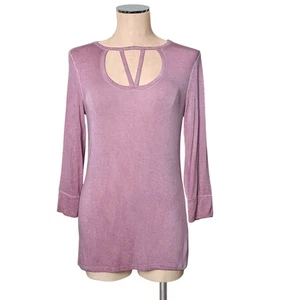 URBANOLOGY Soft Pink Stretchy Sexy Fitted Cut Out Burnout Bust Top M - Picture 1 of 1