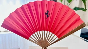 Ferrari Night Japan Red & FCJ 70th Folding Fan Set of 2 Rare with Box Unused - Picture 1 of 17