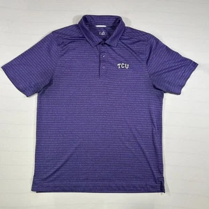 Cutter & Buck TCU Horned Frogs Mens Shirt Medium Gray Short Sleeve Polo - Picture 1 of 11